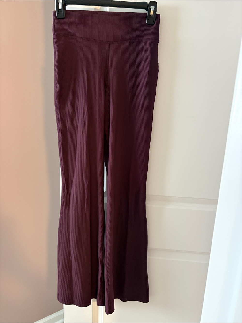 Old Navy Wine Ribbed Flare Leggings
